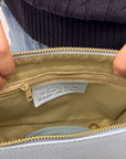 Borsa Elena in Vera Pelle Beige con Dettagli Oro - Made in Italy