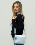 Borsa Elena in Vera Pelle Beige con Dettagli Oro - Made in Italy