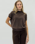Maglia in maglia fine con maniche corte