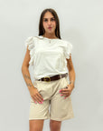 Pantaloncini in cotone con cintura