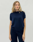 Maglia in maglia fine con maniche corte