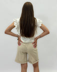 Pantaloncini in cotone con cintura
