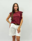 Pantaloncini in cotone con cintura