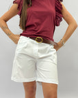 Pantaloncini in cotone con cintura