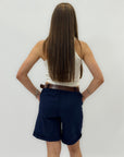 Pantaloncini in cotone con cintura