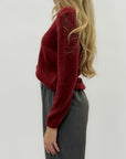 Maglione misto alpaca scollo a V
