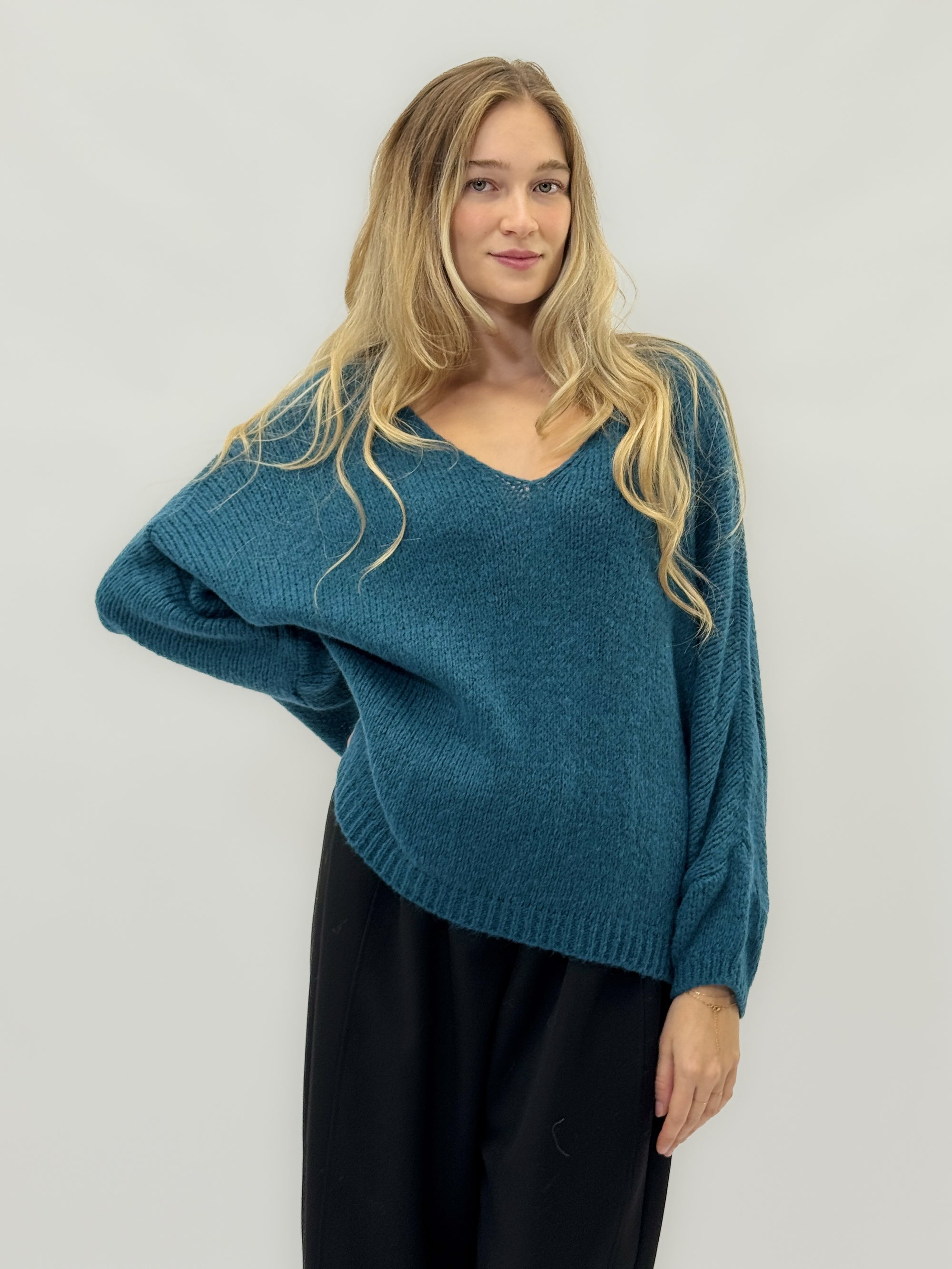 Maglione morbido con scollo a V