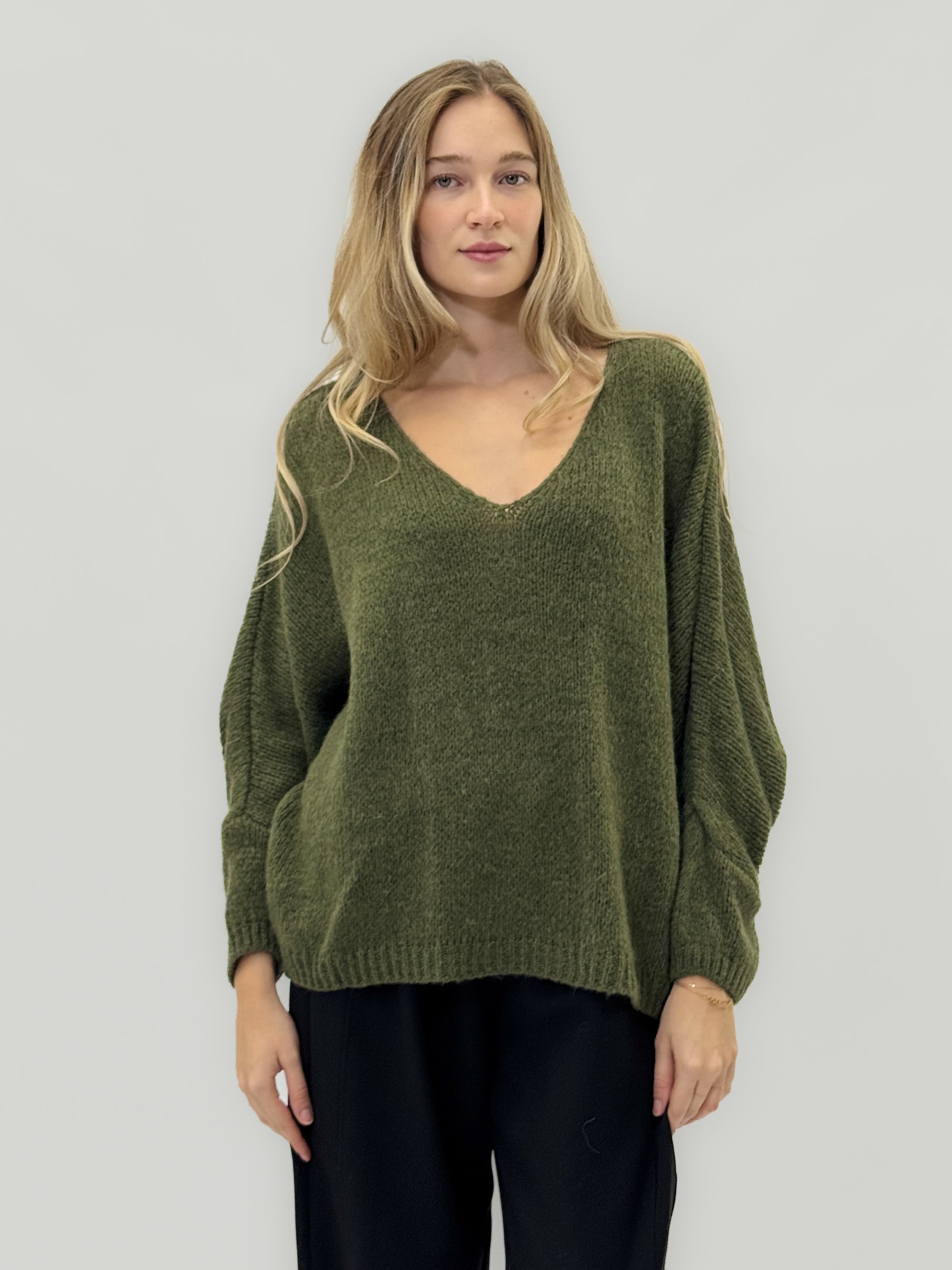 Maglione morbido con scollo a V