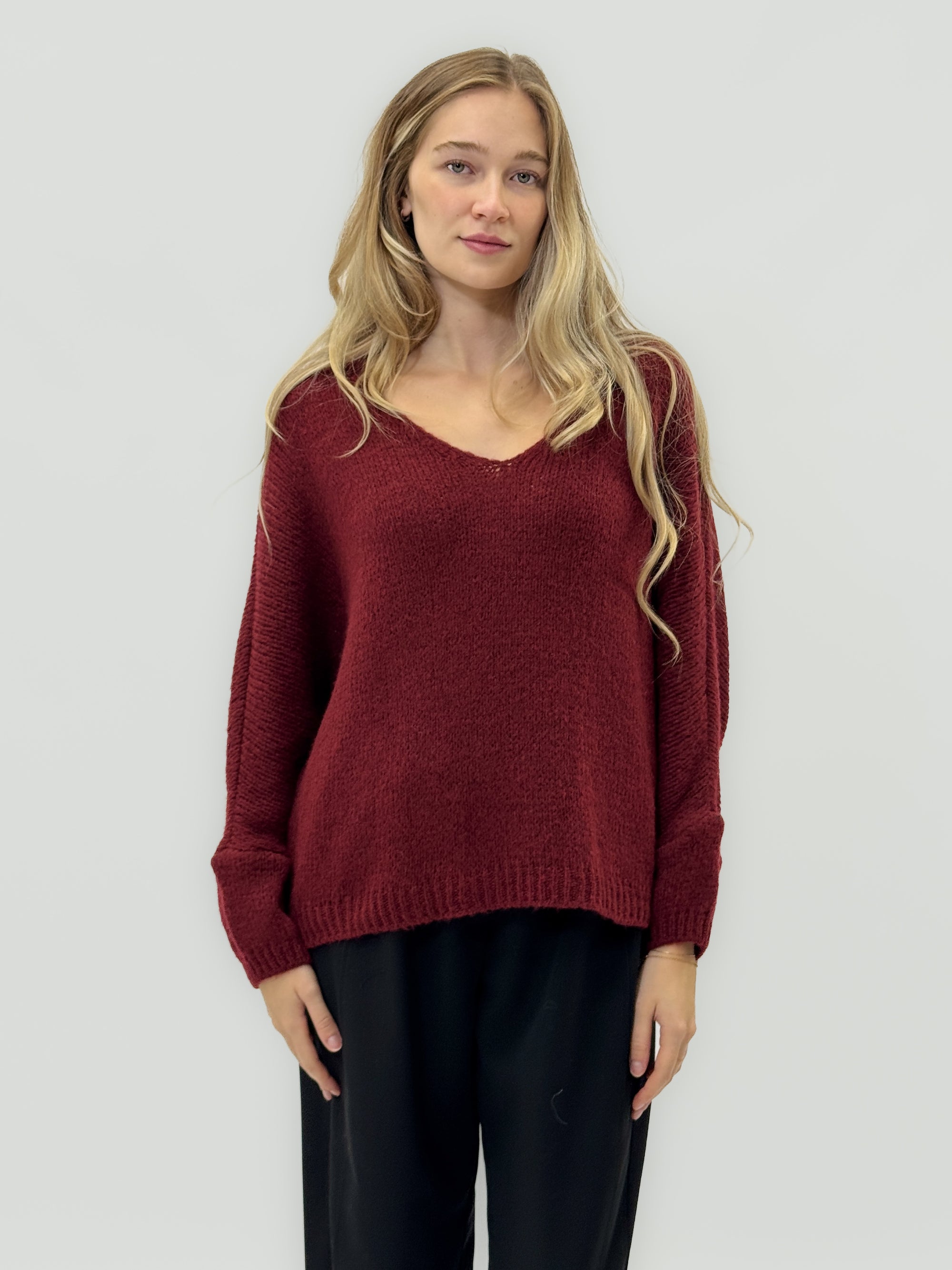 Maglione morbido con scollo a V