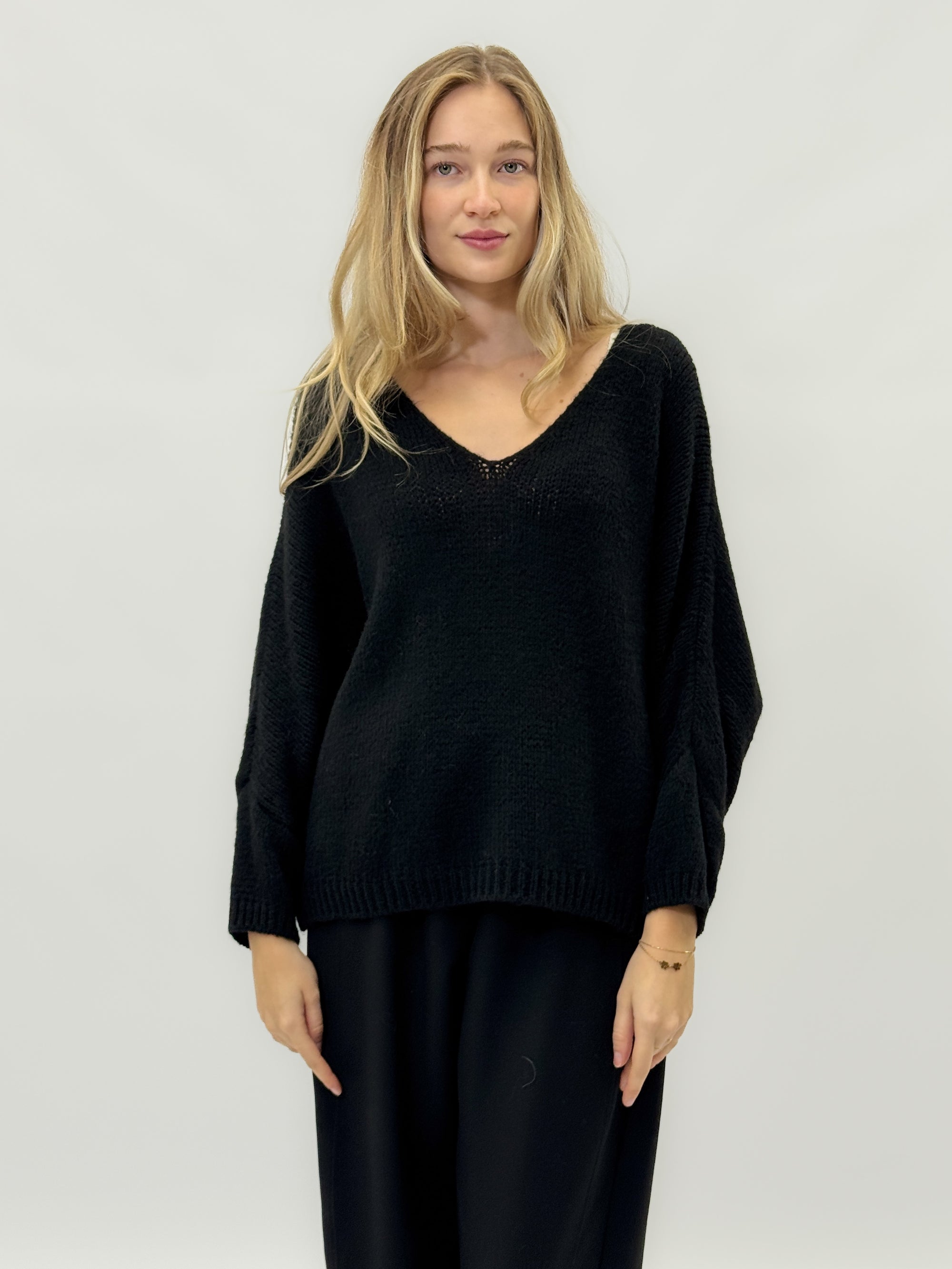 Maglione morbido con scollo a V