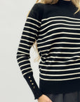 Maglia fine a righe con bottoni dorati – Stile marinière