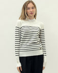 Maglia fine a righe con bottoni dorati – Stile marinière