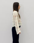 Maglia a scollo v in pizzo