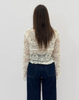 Maglia a scollo v in pizzo