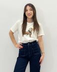 T-shirt in cotone stampa bassotto