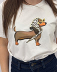 T-shirt in cotone stampa bassotto