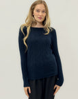 Maglione intrecciato soffice in misto lana