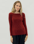 Maglione intrecciato soffice in misto lana