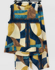 Completo Fantasia Astratta con Top e Pantalone Palazzo