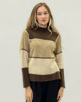 Maglione geometrico a blocchi di colore – Morbido e moderno