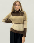 Maglione geometrico a blocchi di colore – Morbido e moderno