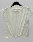 T-shirt nodo con ricami maniche