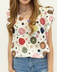 Blusa Bianca Fantasia Cerchi Multicolor