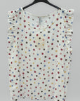 Blusa Bianca Fantasia Cerchi Multicolor