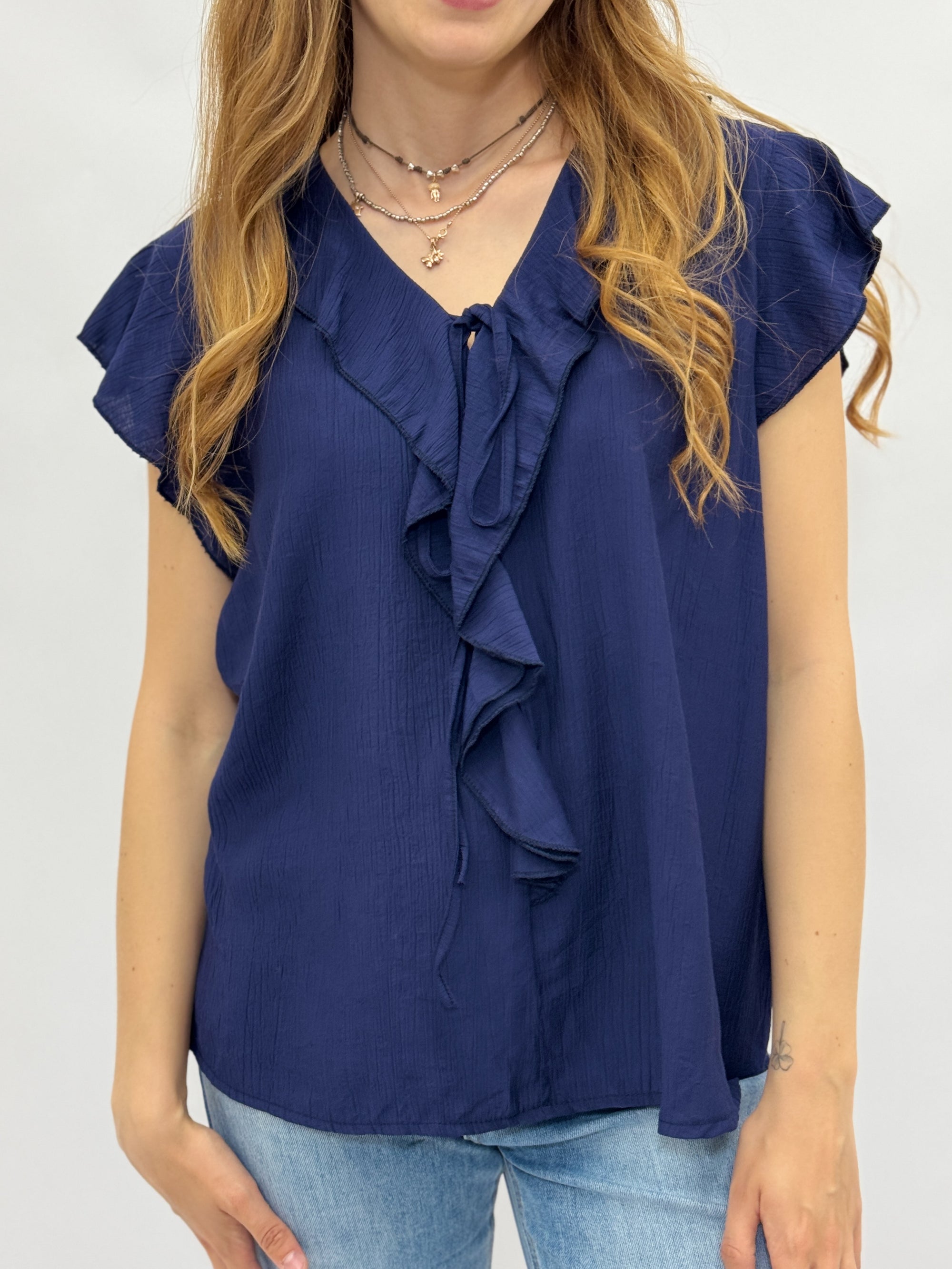 Blusa con Volant e Laccetto