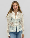 Giacca in Pizzo con Chiusura Decorativa