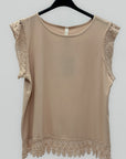 T-shirt con Pizzo sul Fondo