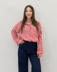 Camicia leggera taglia comoda a righe