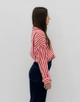 Camicia leggera taglia comoda a righe