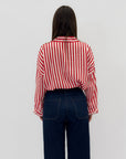 Camicia leggera taglia comoda a righe