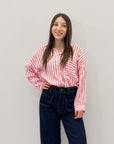 Camicia leggera taglia comoda a righe