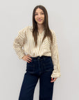 Camicia leggera taglia comoda a righe