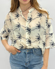 Camicia in Seta con Ricamo Floreale