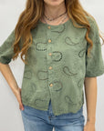 Camicia Ricamata con Bottoni