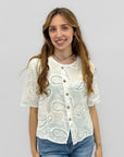 Camicia Ricamata con Bottoni