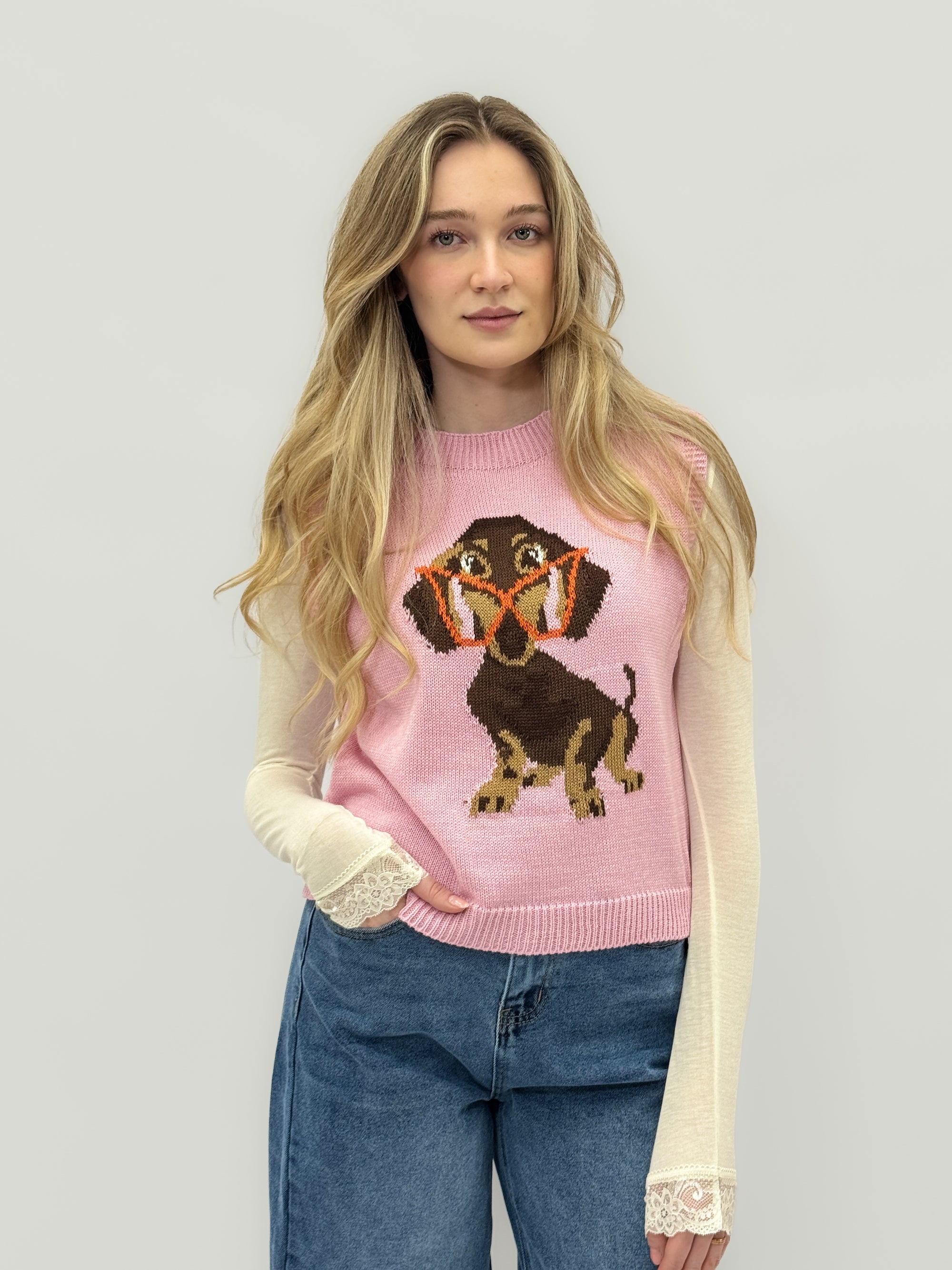 Gilet in Maglia con Bassotto – Ironico &amp; Super Trendy