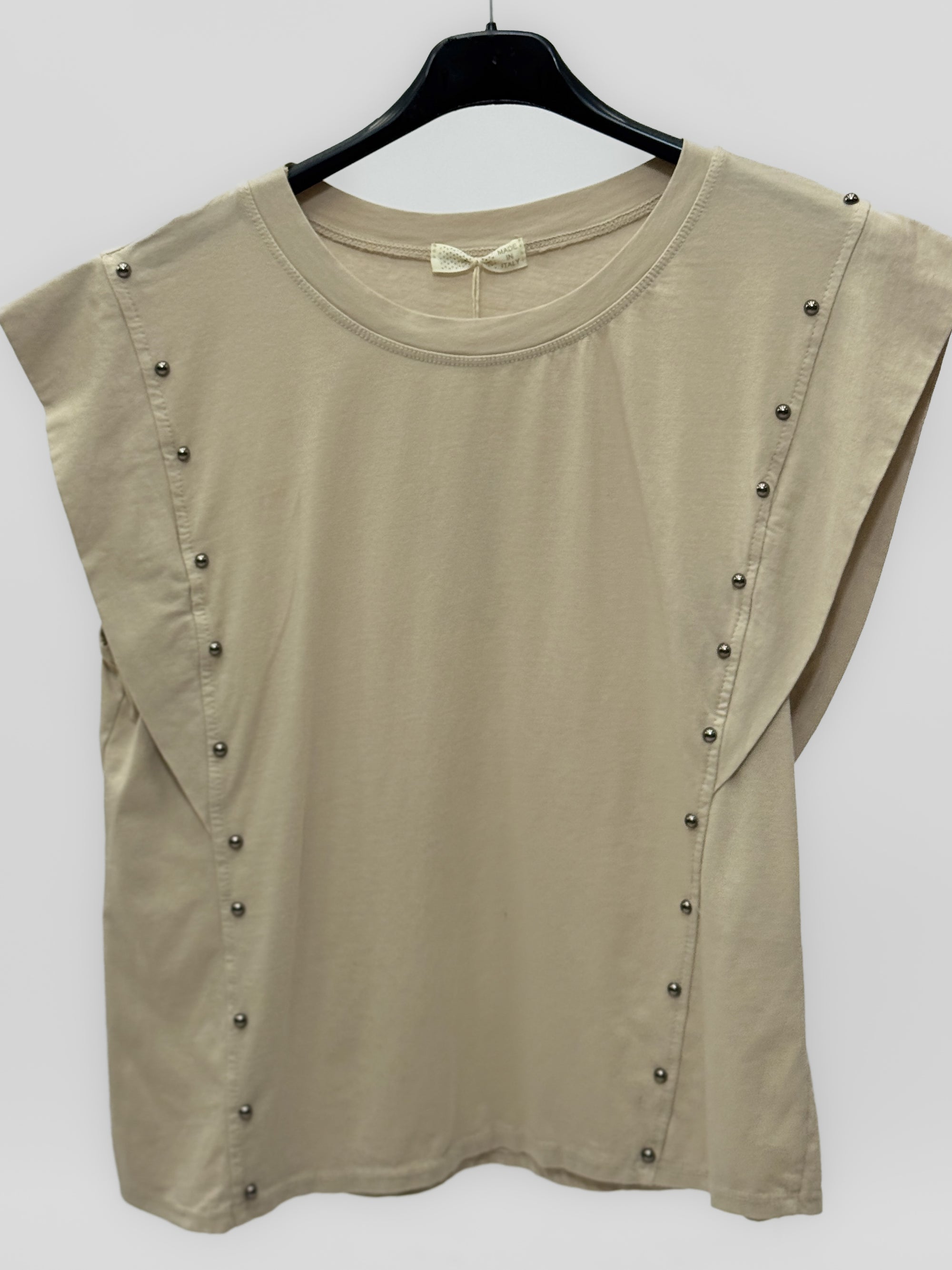 T-shirt con Borchie Laterali