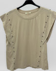 T-shirt con Borchie Laterali