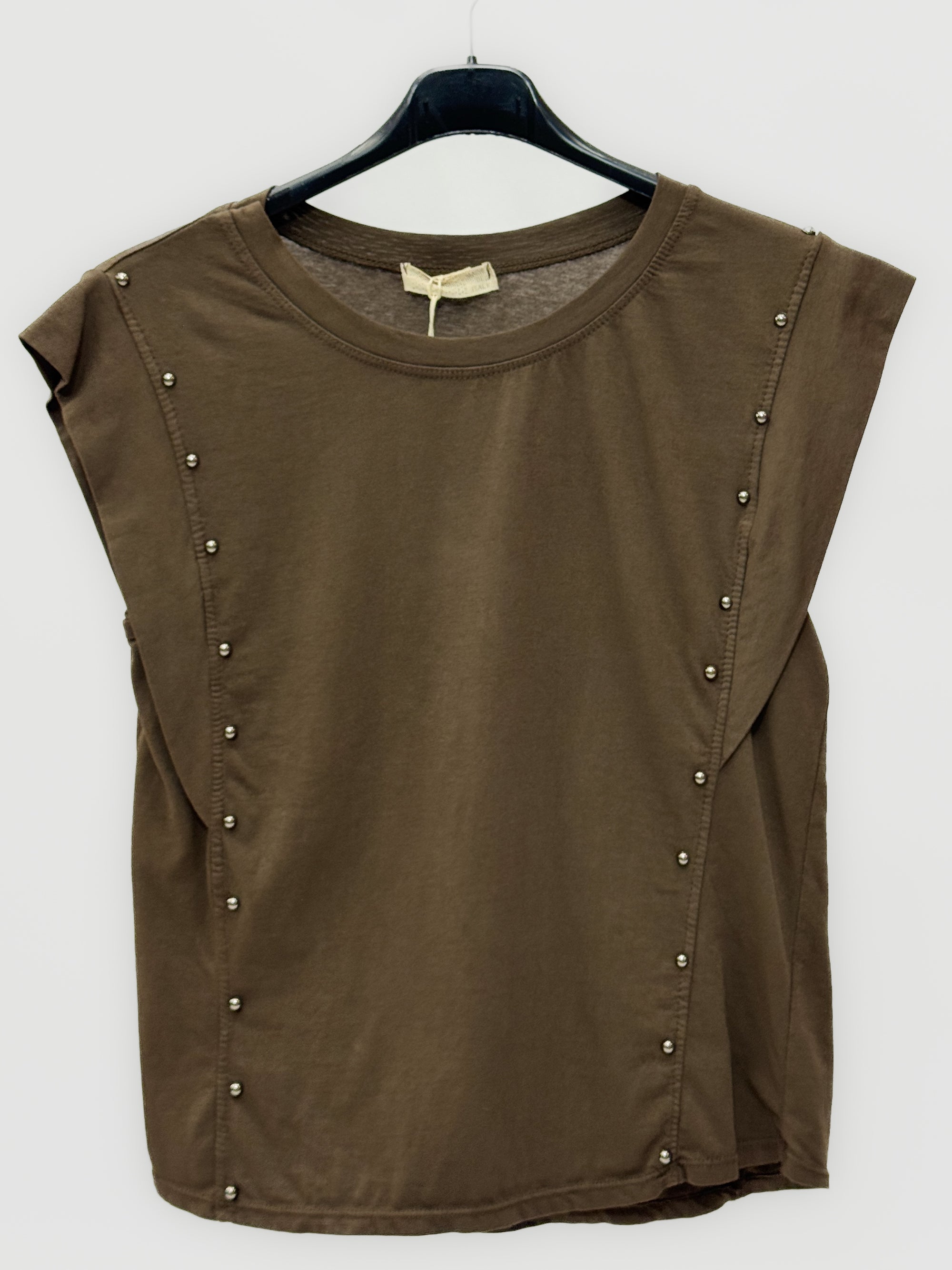 T-shirt con Borchie Laterali