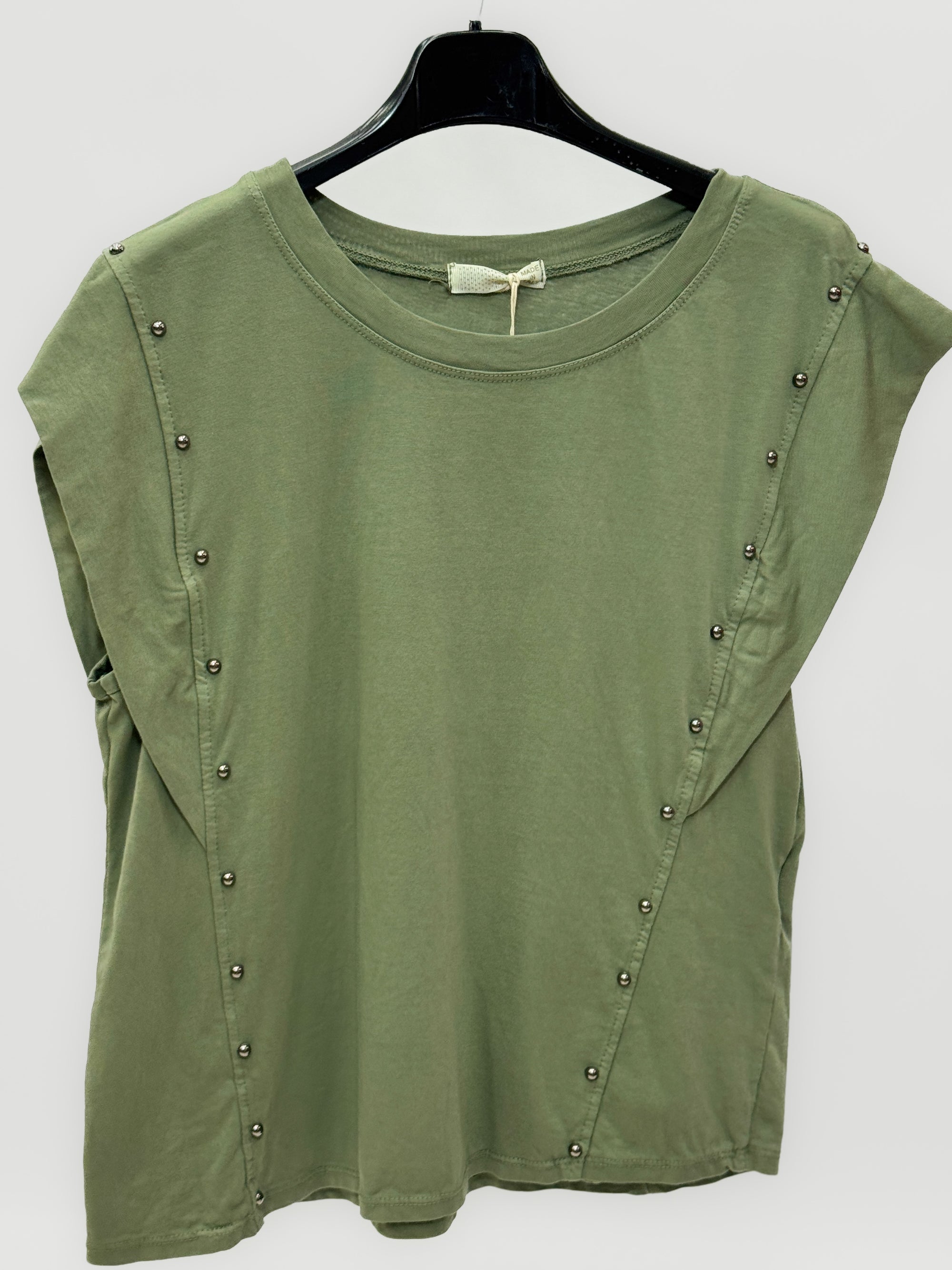T-shirt con Borchie Laterali