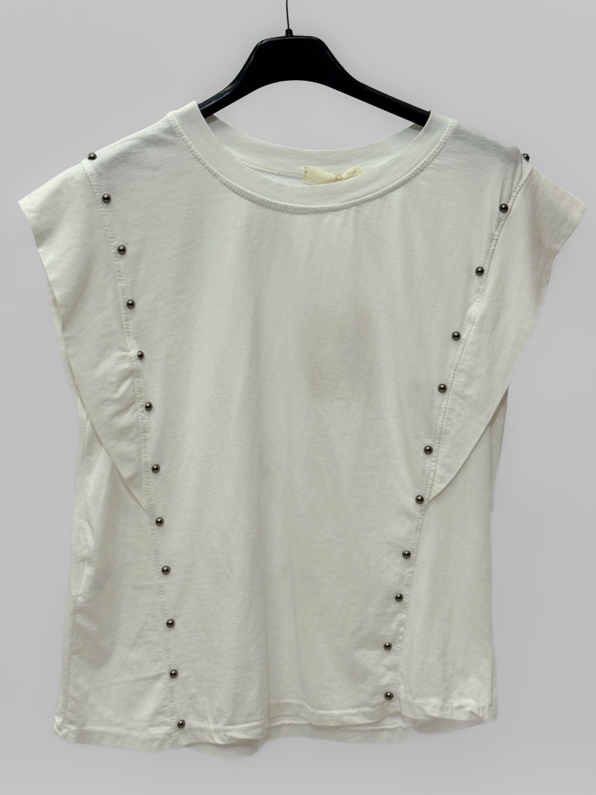 T-shirt con Borchie Laterali