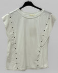 T-shirt con Borchie Laterali
