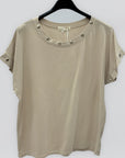 T-shirt in Cotone con Occhielli