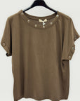 T-shirt in Cotone con Occhielli