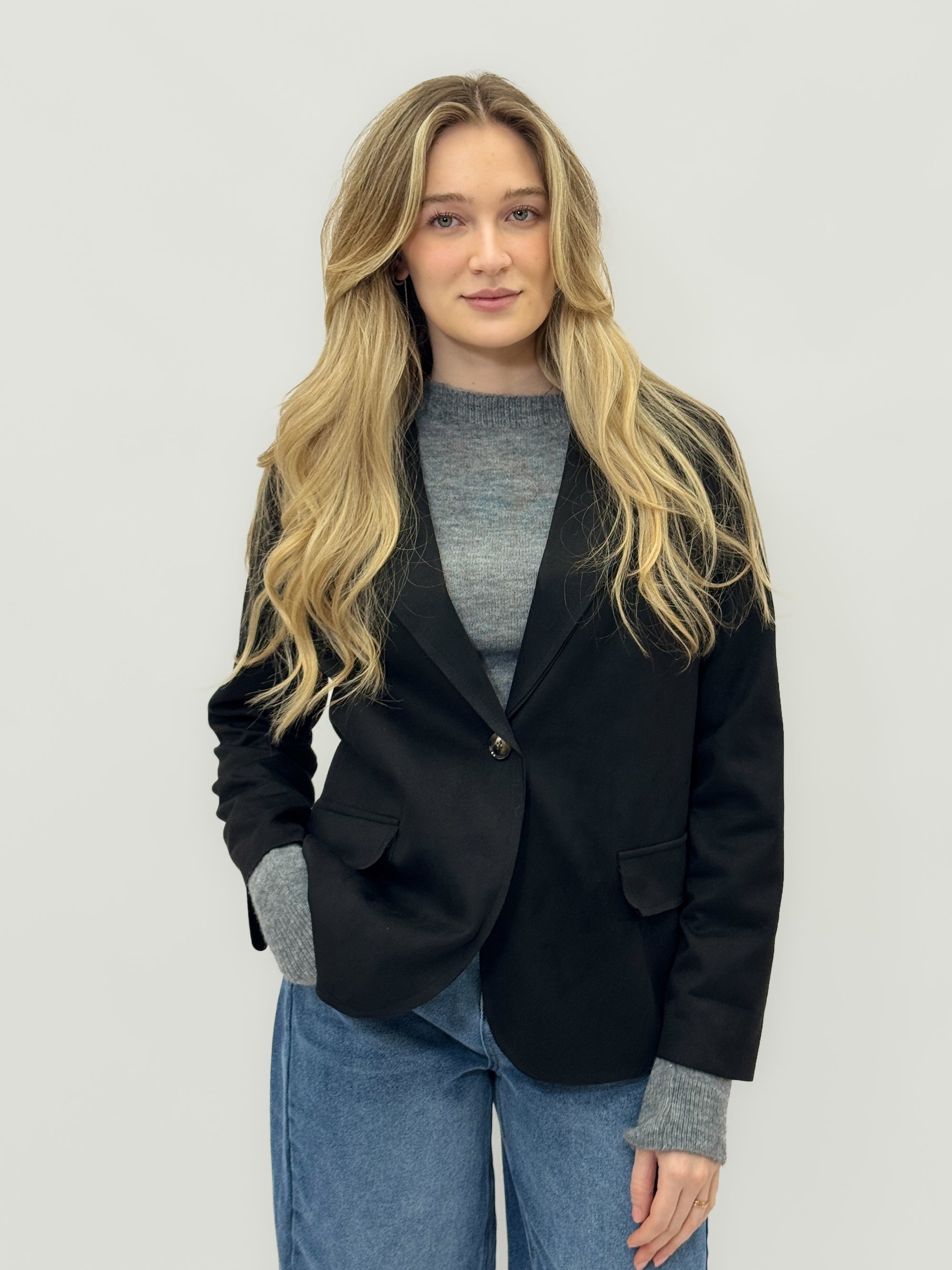 Giacca monopetto in effetto camoscio