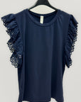 T-shirt con Maniche in Pizzo